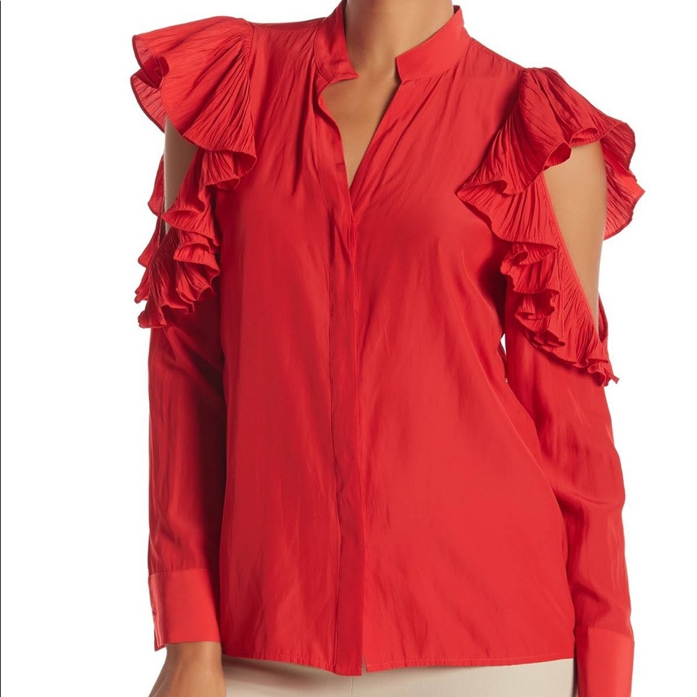 [Chelsea and Walker] Ruffle Cold Shoulder Top - 6